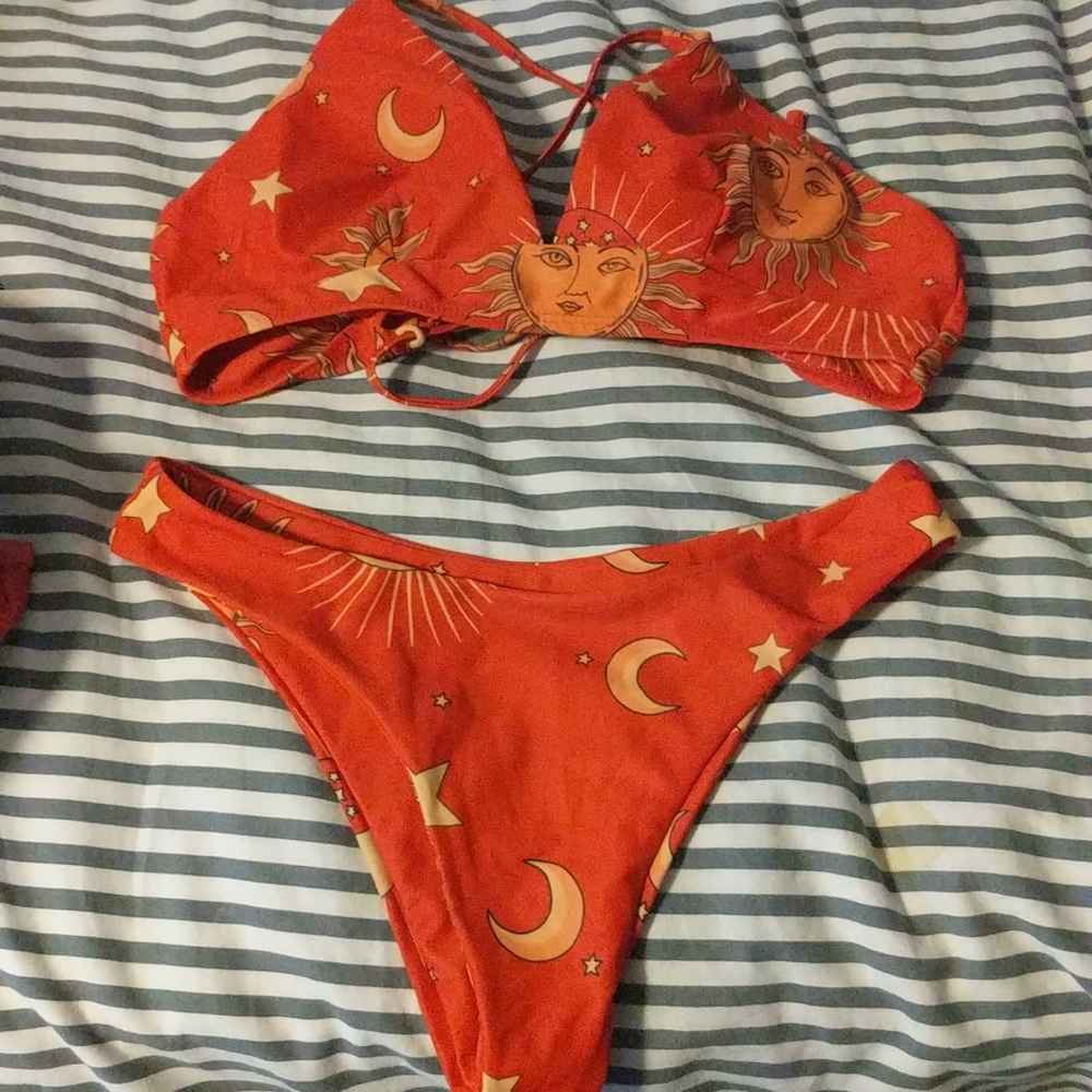 Orange and yellow zaful small bathing suit set